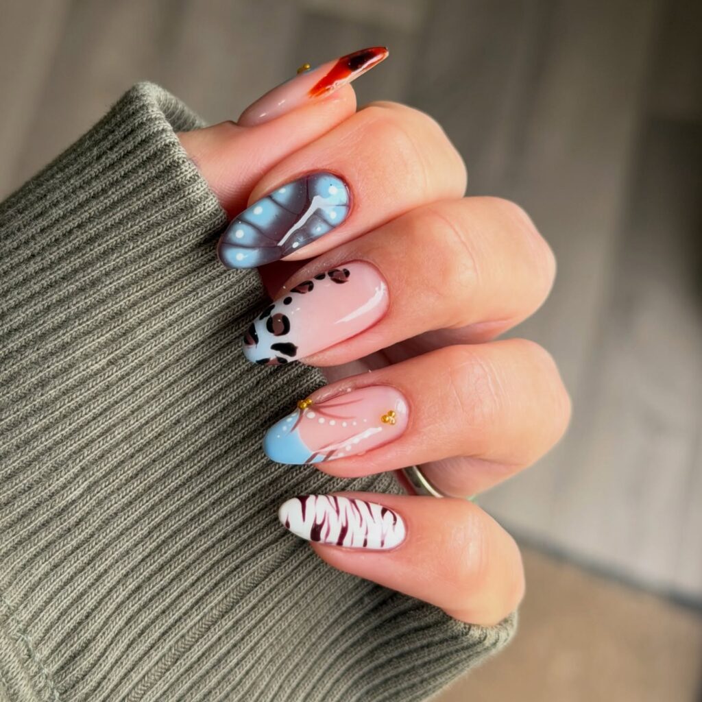 Wild Mix Print nails
