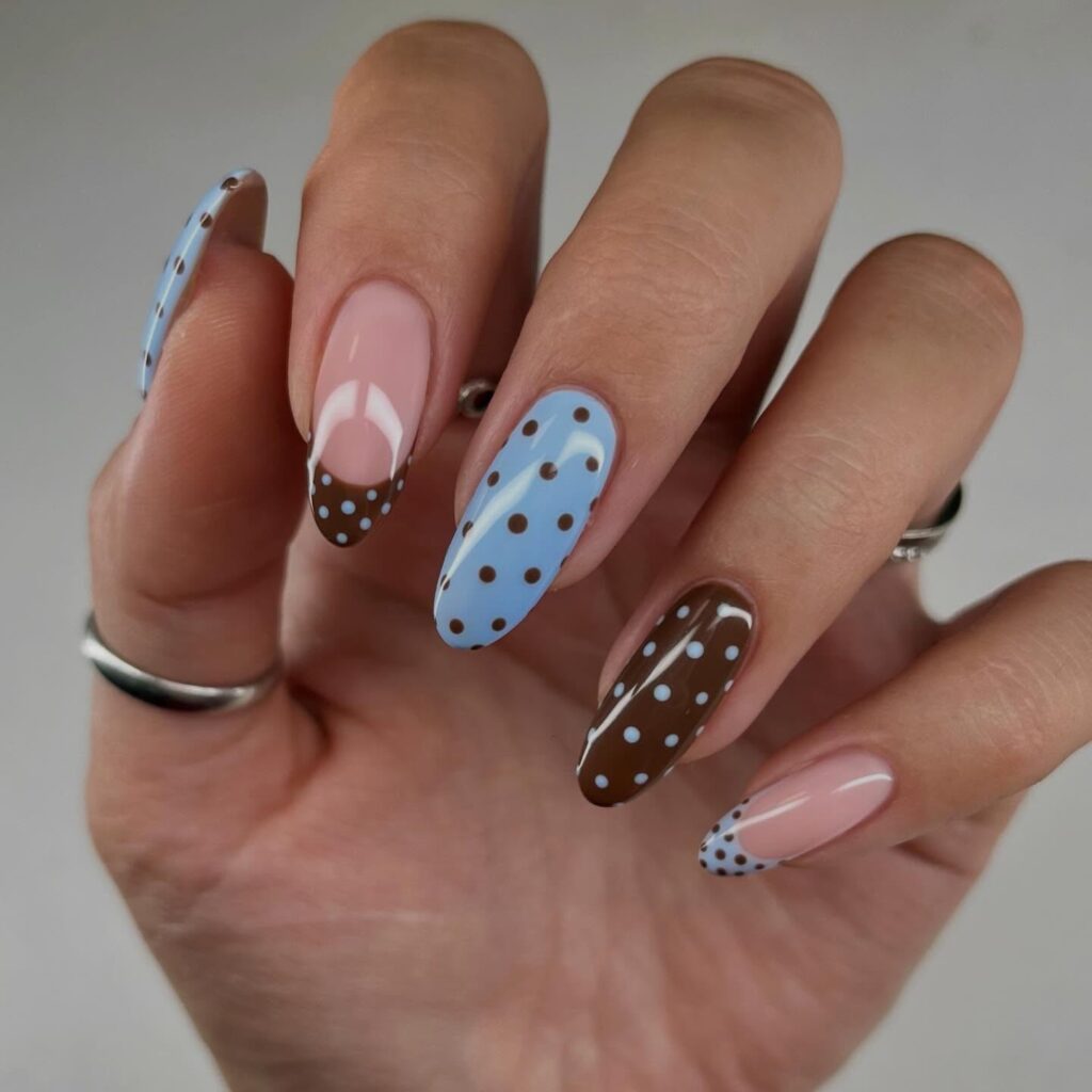 Polka Dot Duo nails