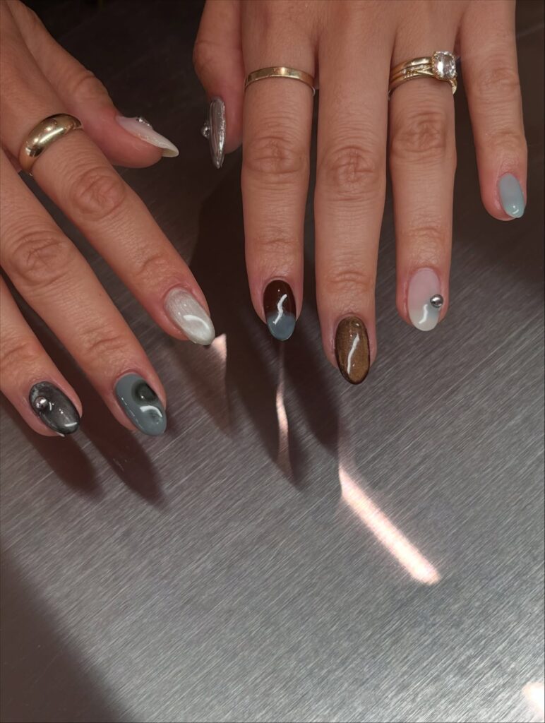 Marble Swirl Palette nails