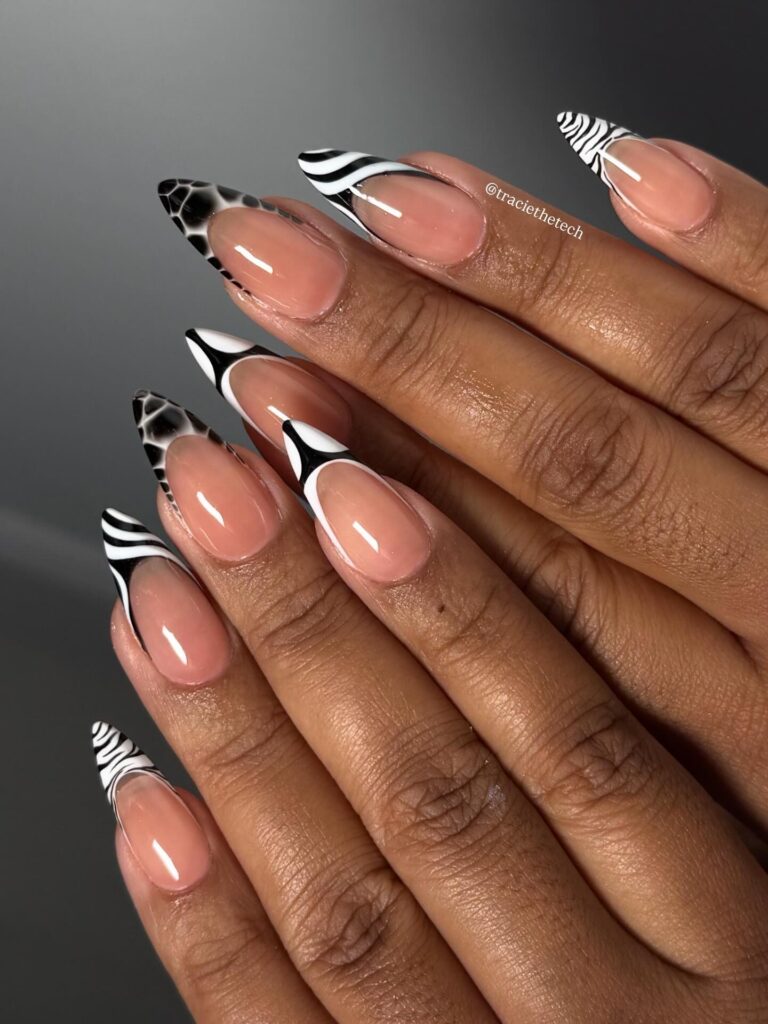 Bold Zebra Print nails