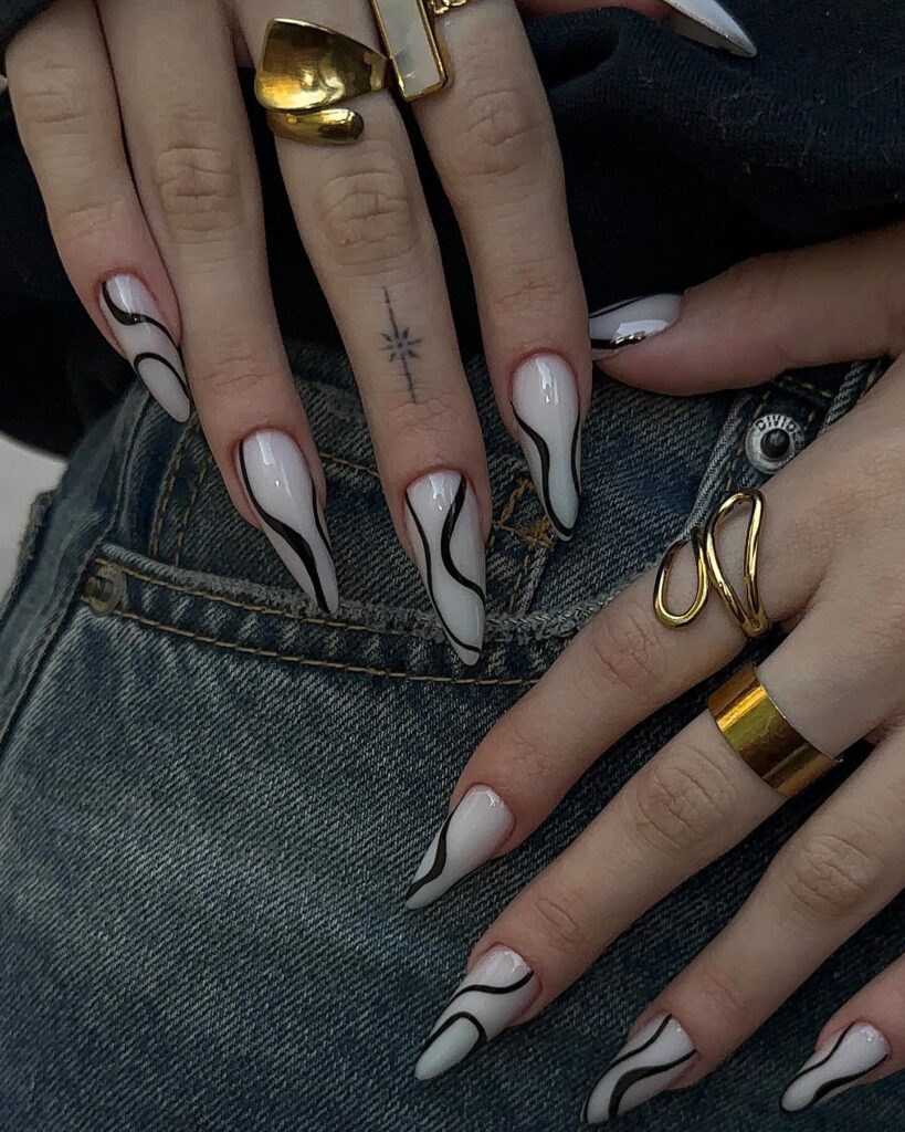 Abstract Ink Splatter nails