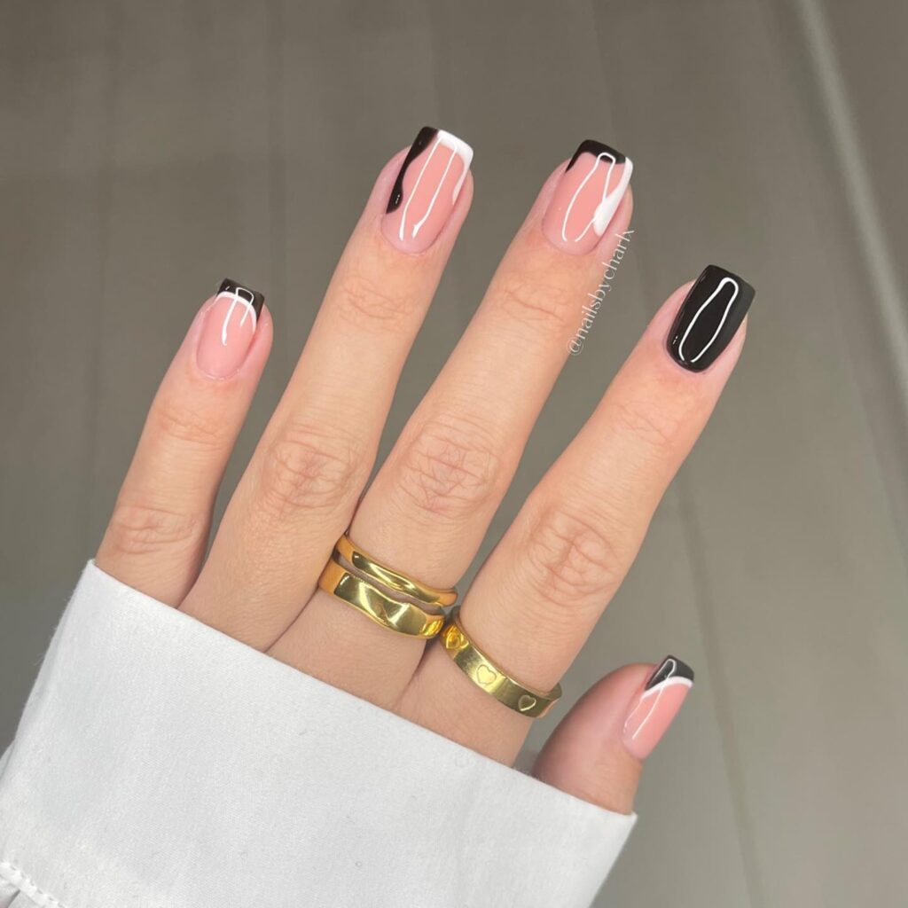 Negative Space Geometry nails