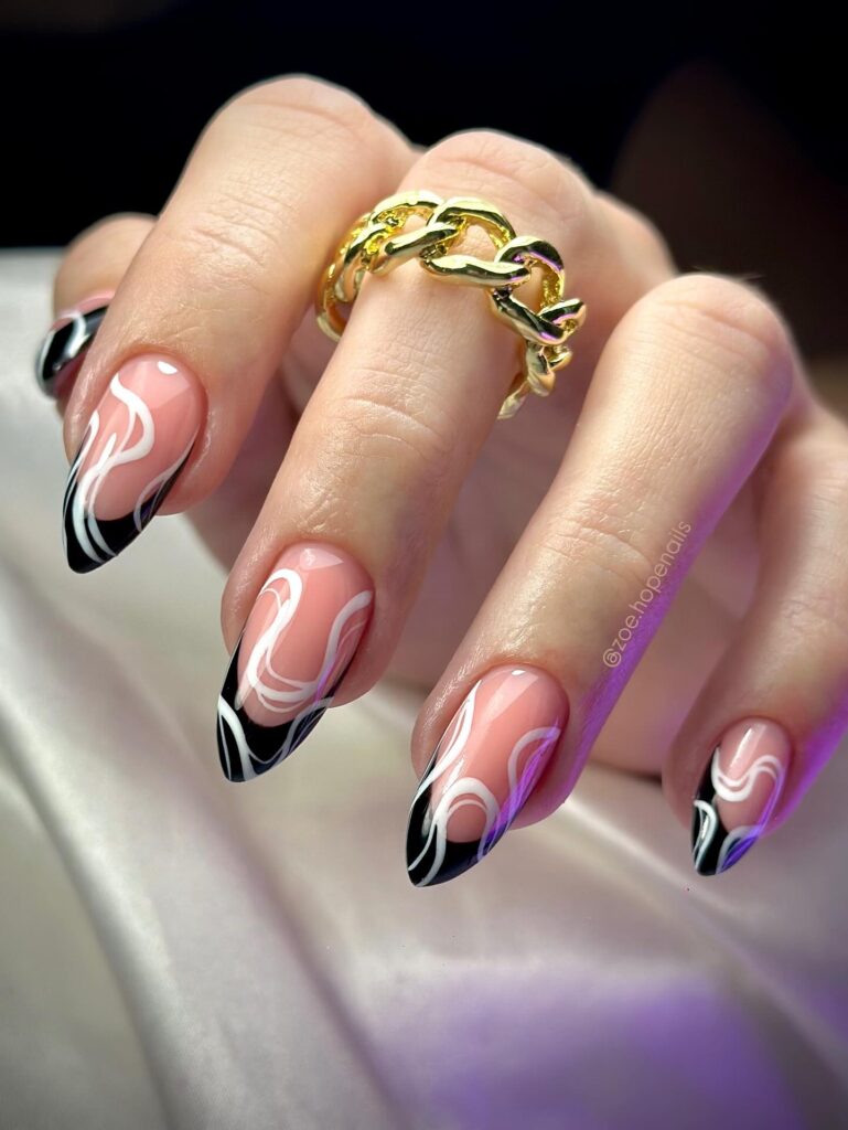 Retro Cow Print nails