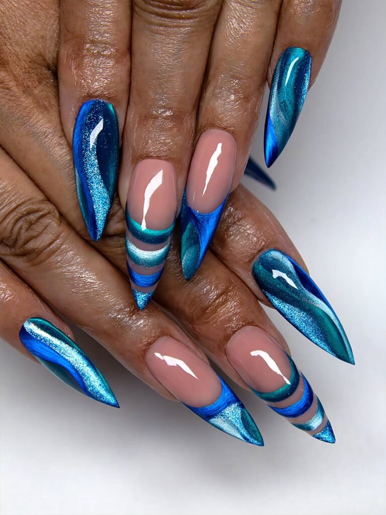 Merlot Stiletto Gloss nails
