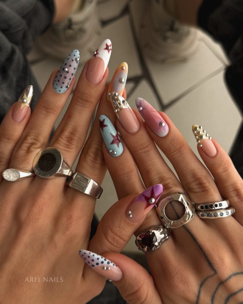 Pearlescent Cloud Nails