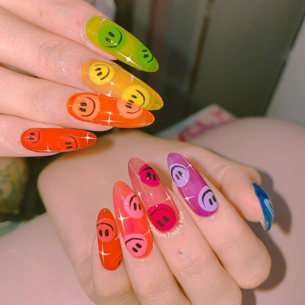 Peach Cloud Grins nails