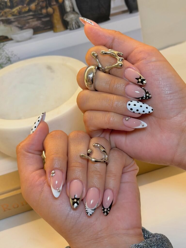 Glitch Holographic nails