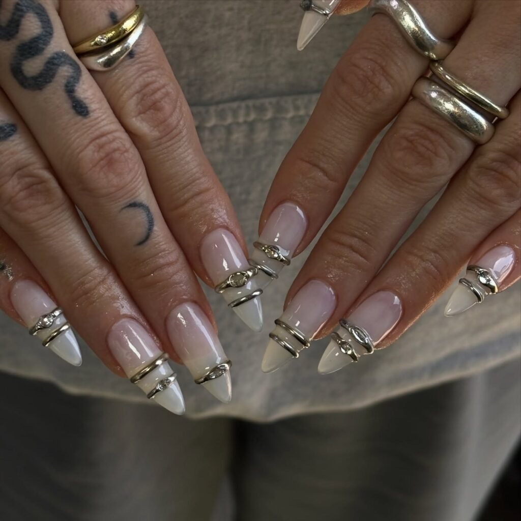 Dark Floral Gothic nails