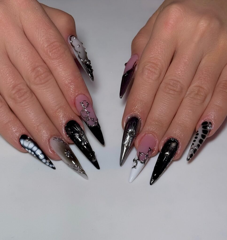 Electric Blue Matrix nails