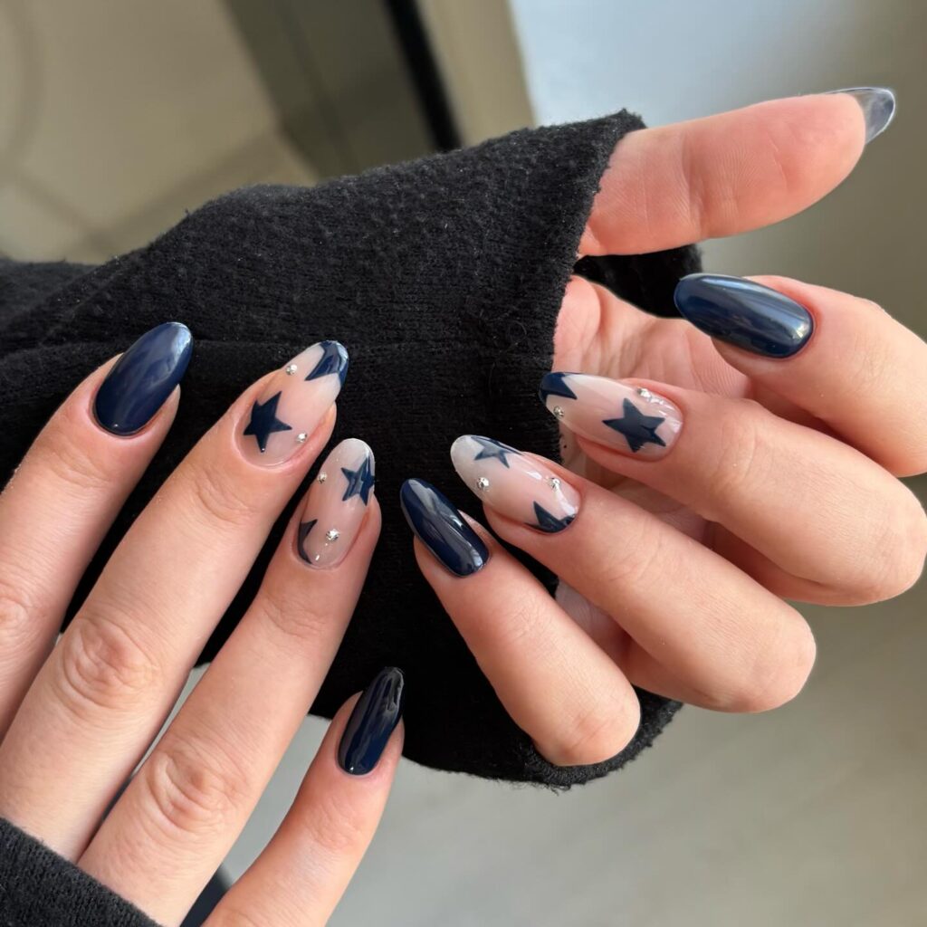 Vivid Blue Coffin nails