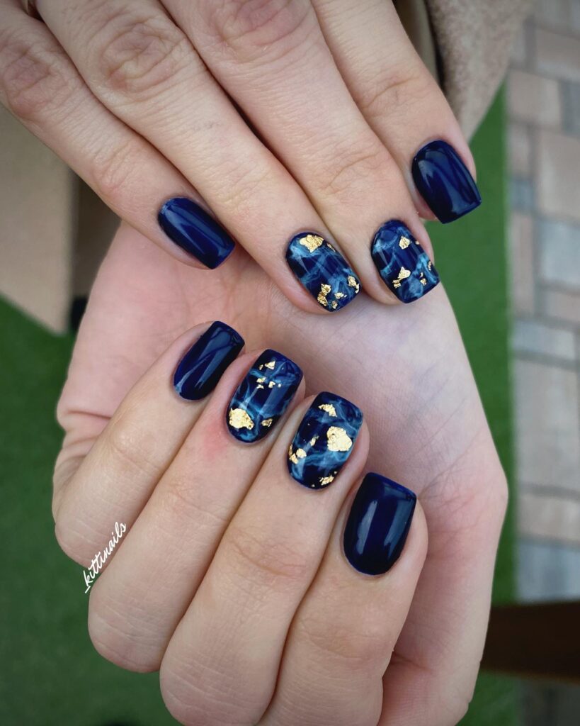 Navy Soft Square nails