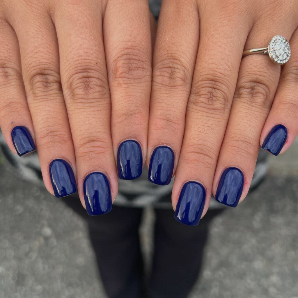 Prussian Blue Oval nails