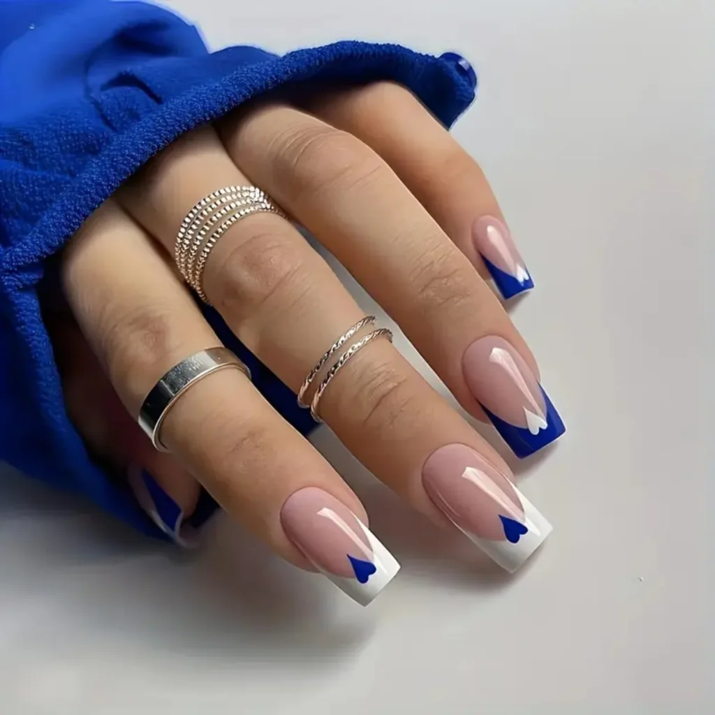 Delft Blue Classic nails