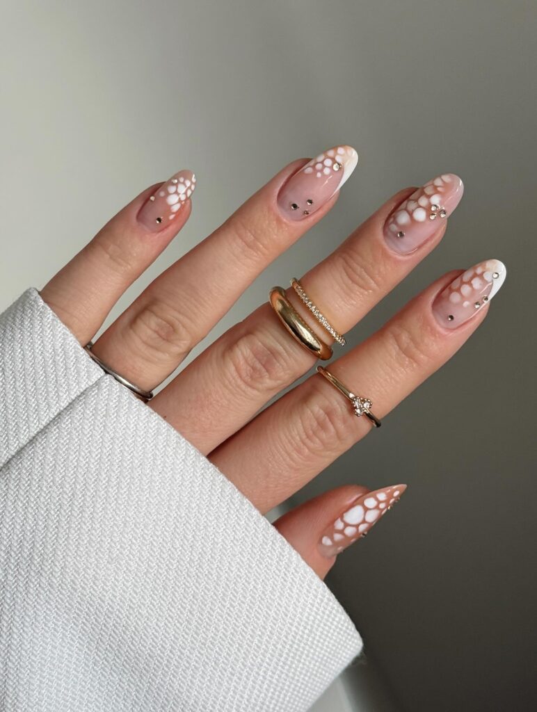 Pearlescent Fawn Gems nails