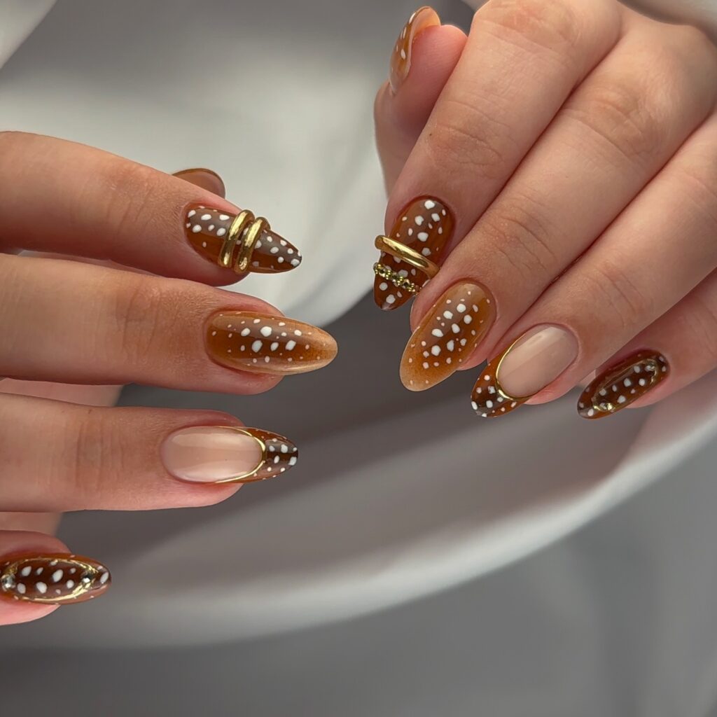Gold-Trim Bambi nails