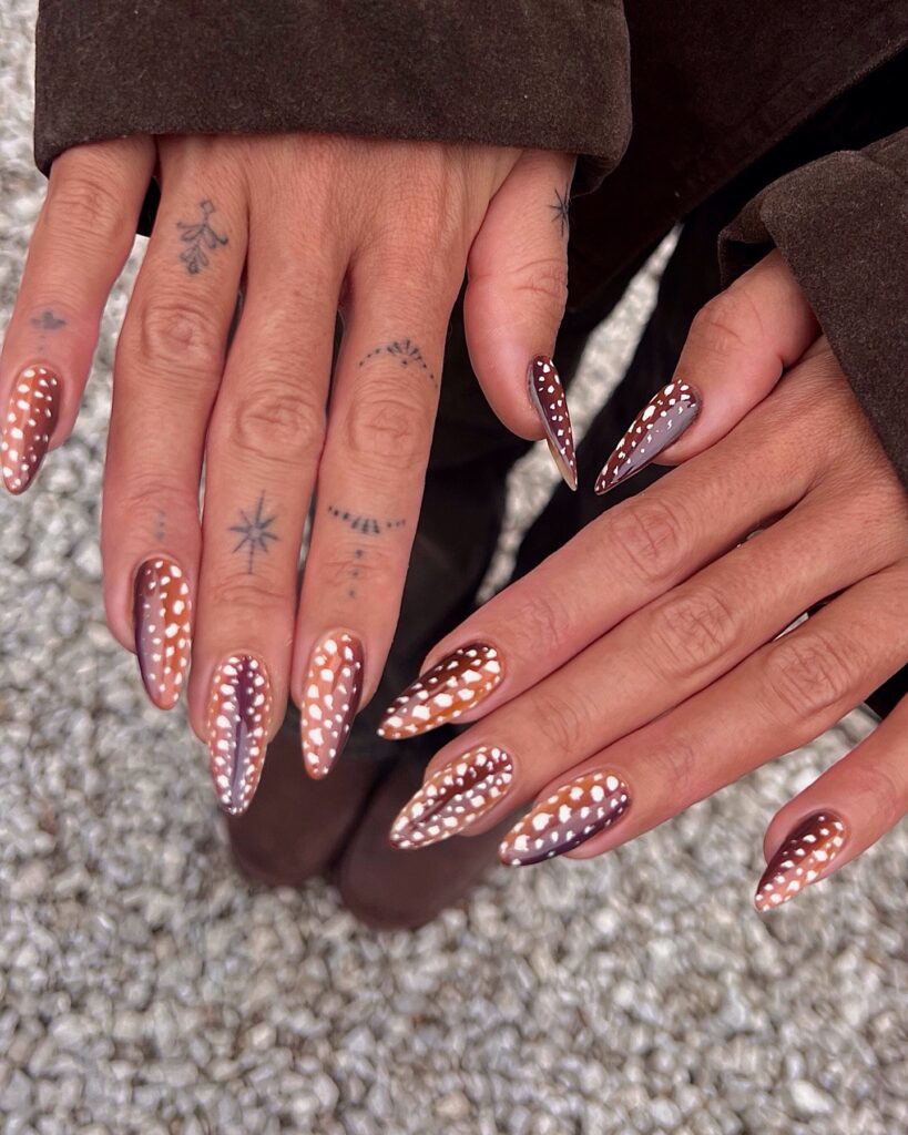 Lavender Chrome Fawn nails
