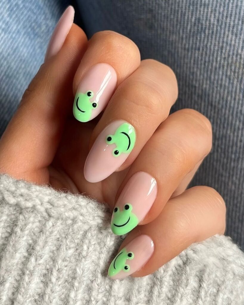 Barely There Frogs nails