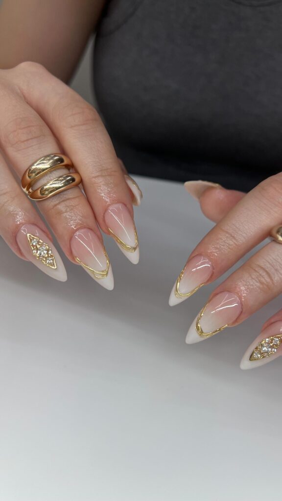 Ivory French Filigree nails