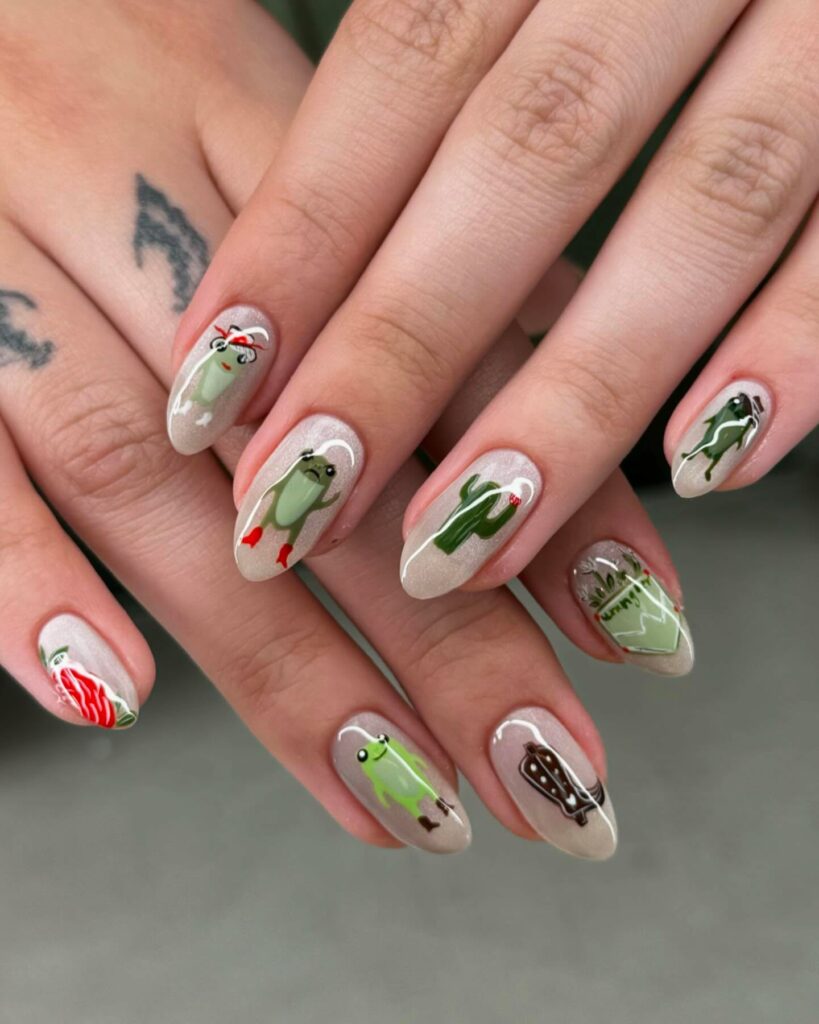 Desert Frog Tales nails