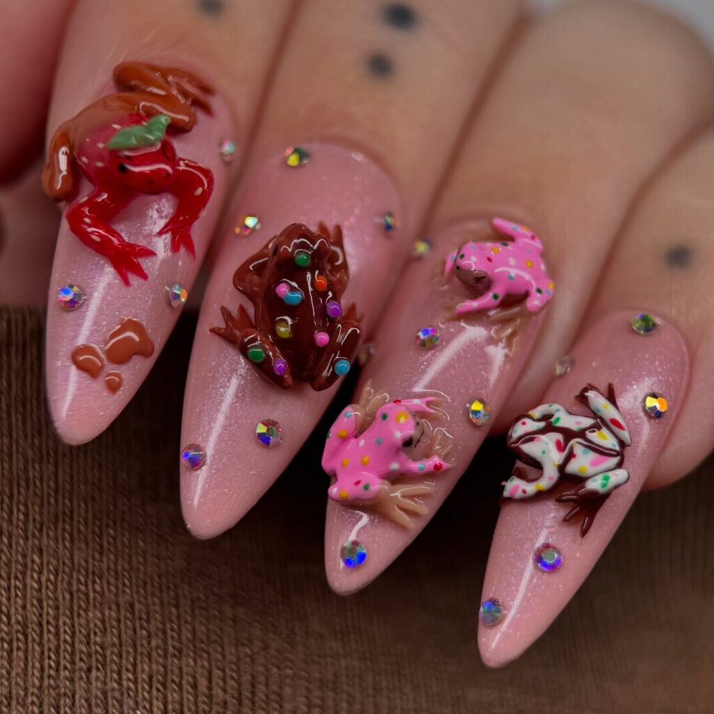 Glazed Frog Sculpts nails