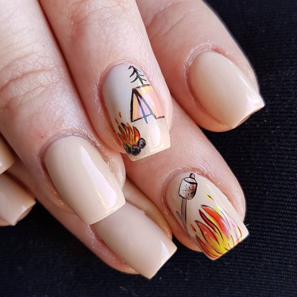 Fireside & Flames nails
