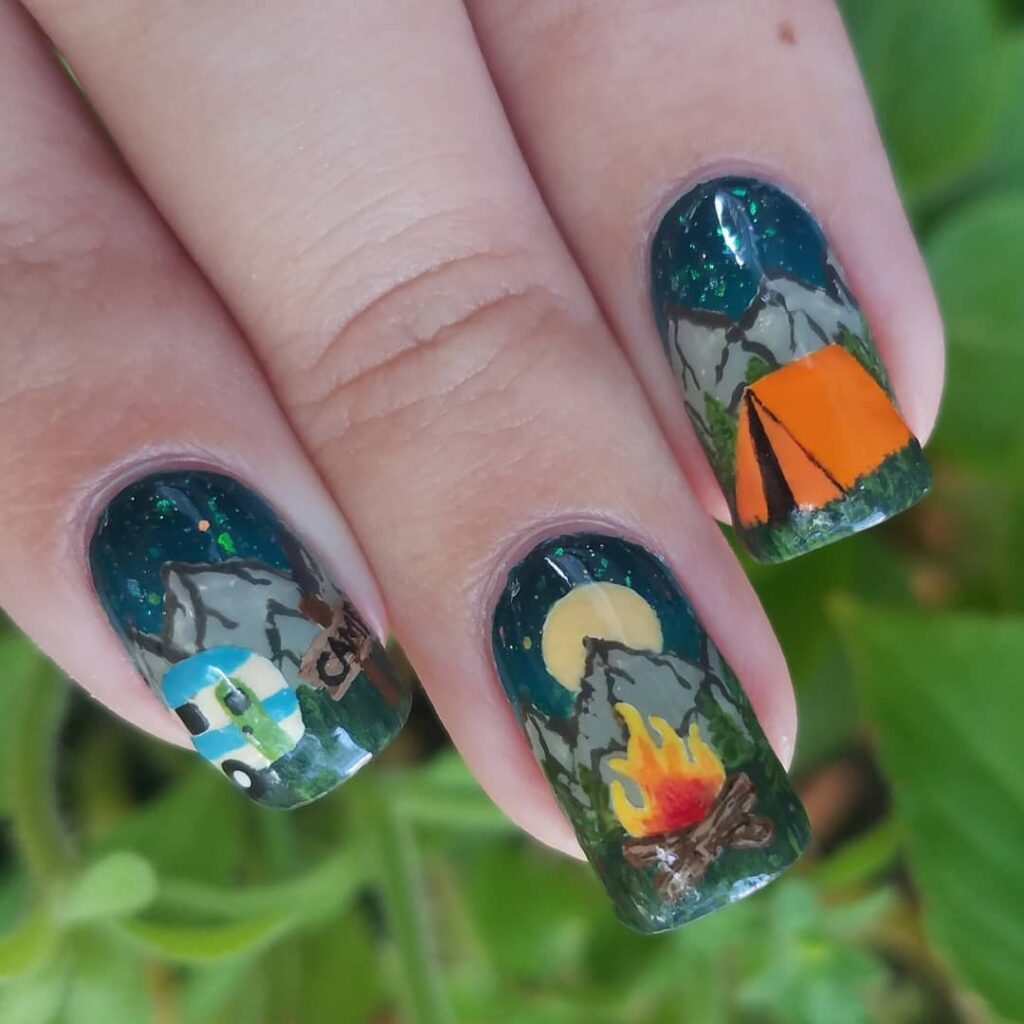Moonlit Camp Scene nails