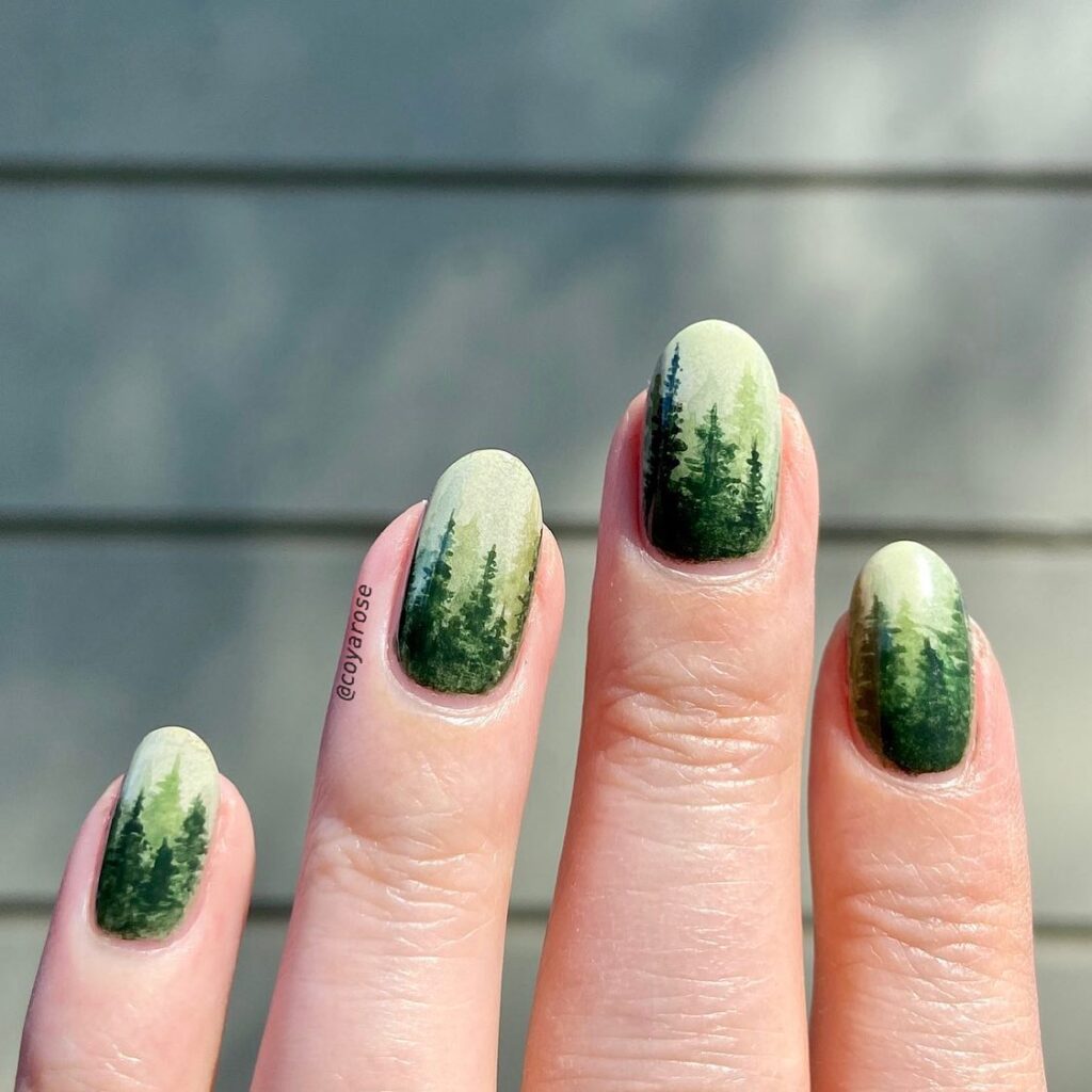 Deep Forest Gradient nails