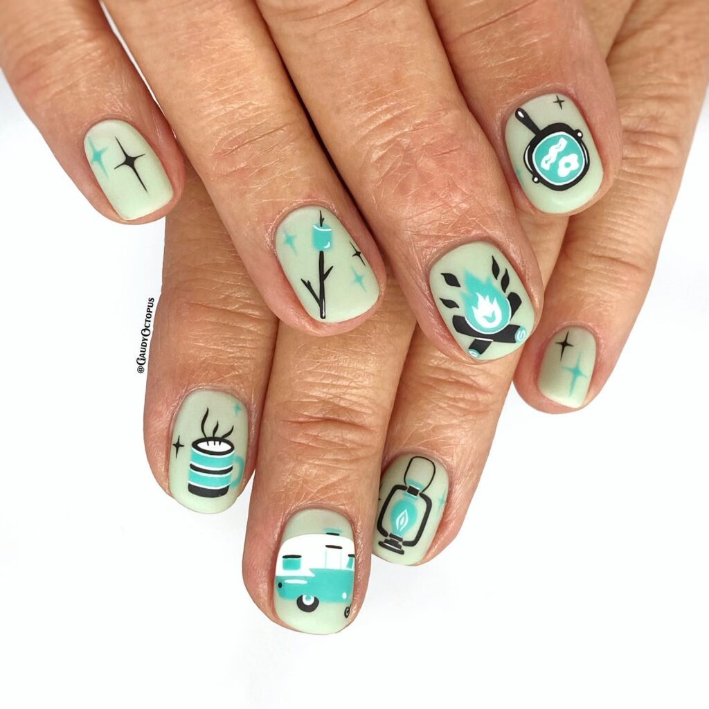 Retro Camper Icons nails