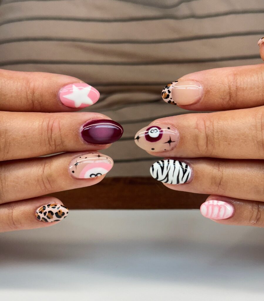 Wild Animal Print Mix nails