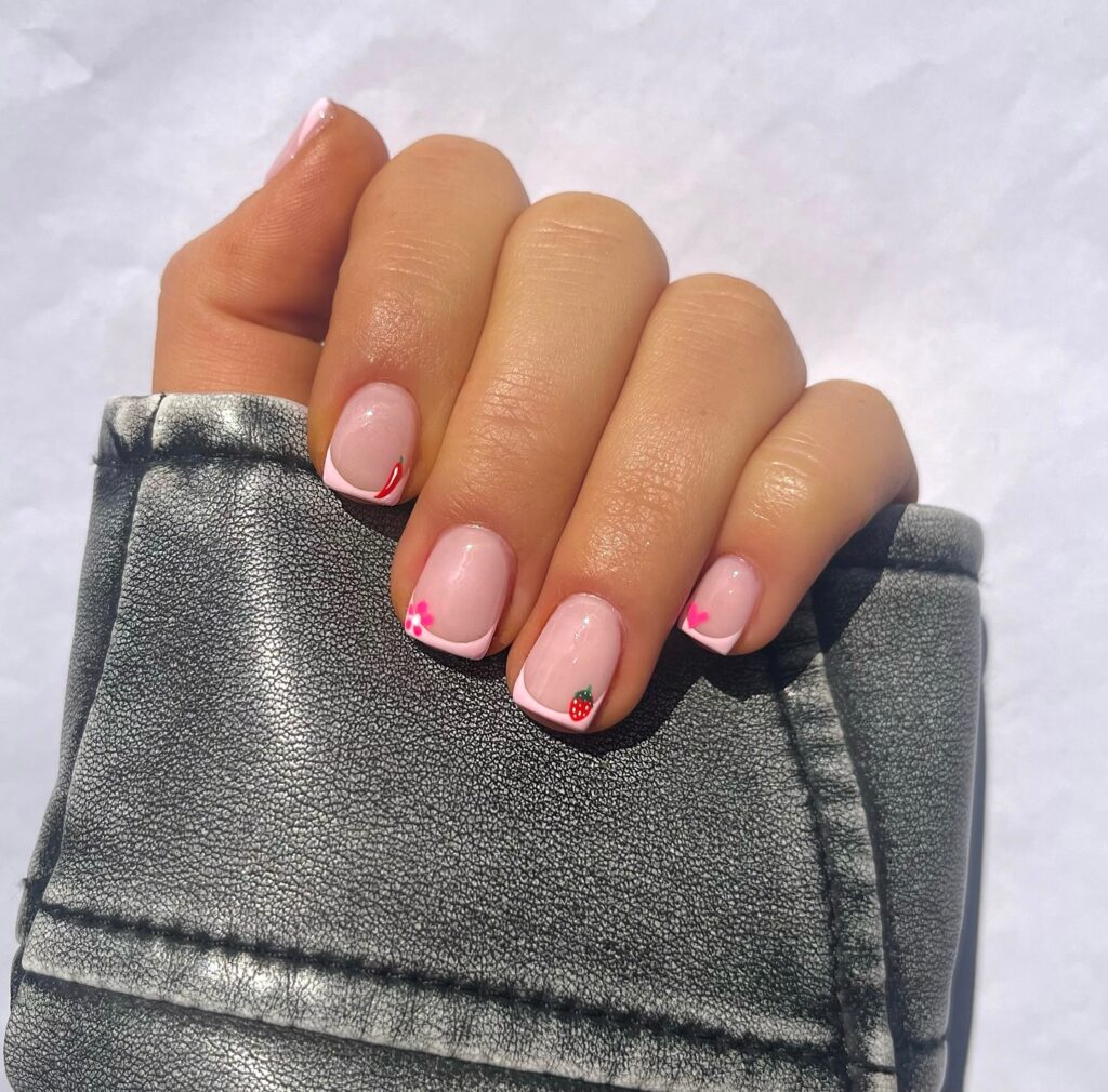 Strawberry French Tips nails