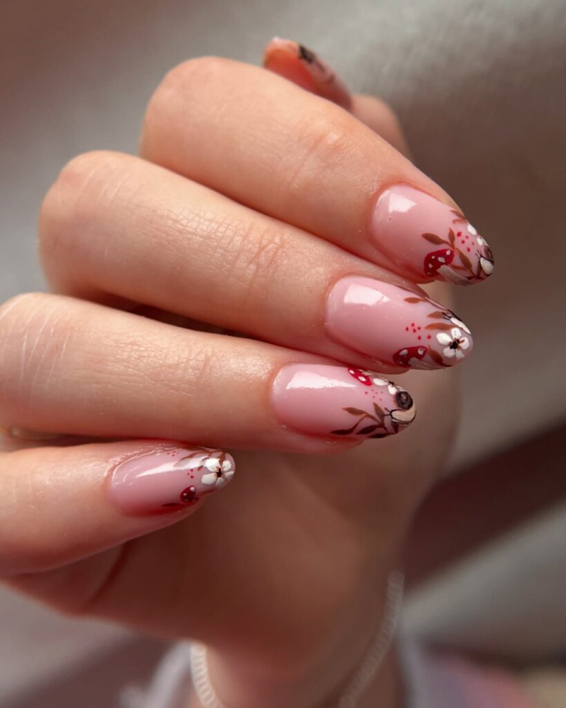 Blush Autumn Botanicals nails