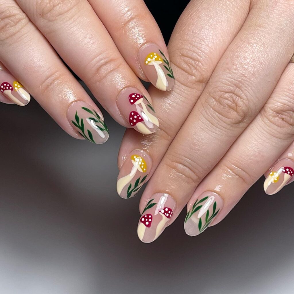 Forest Harvest Shrooms nails