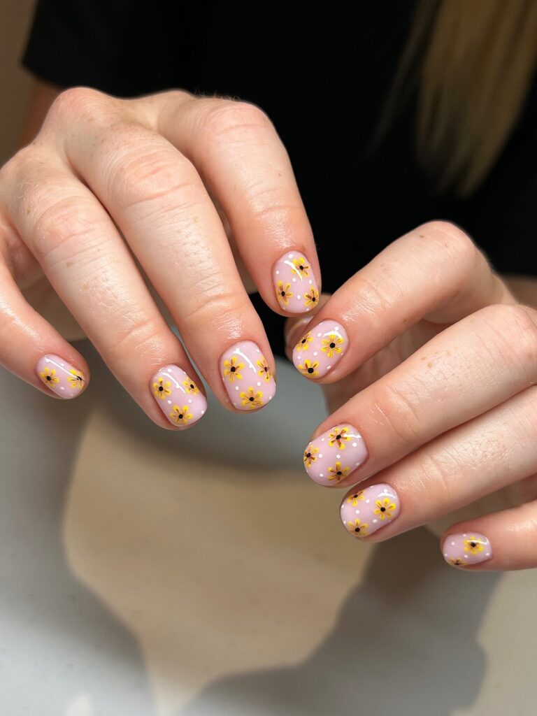 Mini Sunflower Scatter nails