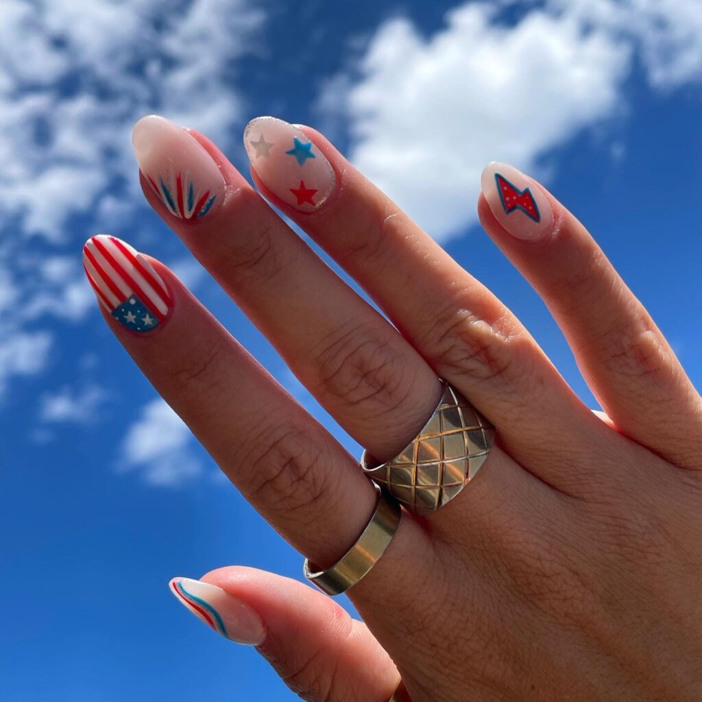 Fireworks Sky Nails nails