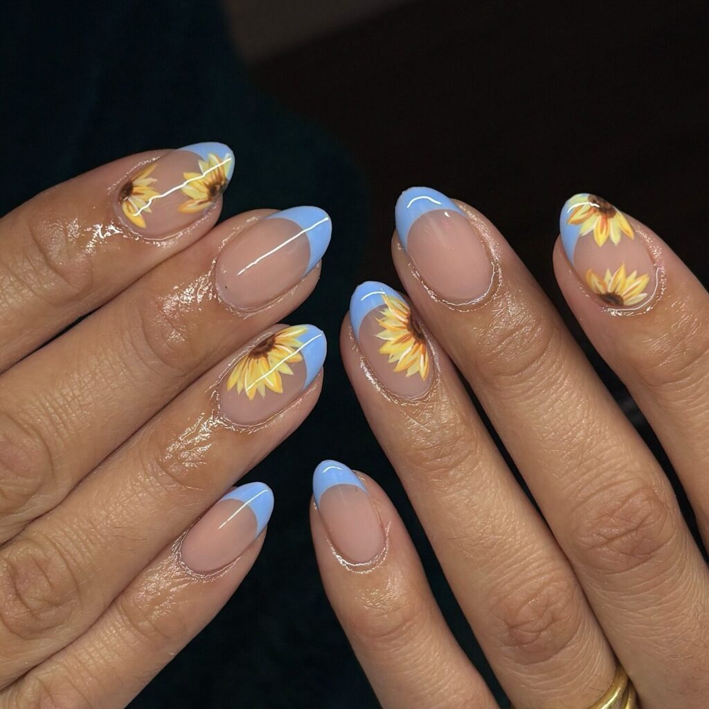 Blue Sky French nails
