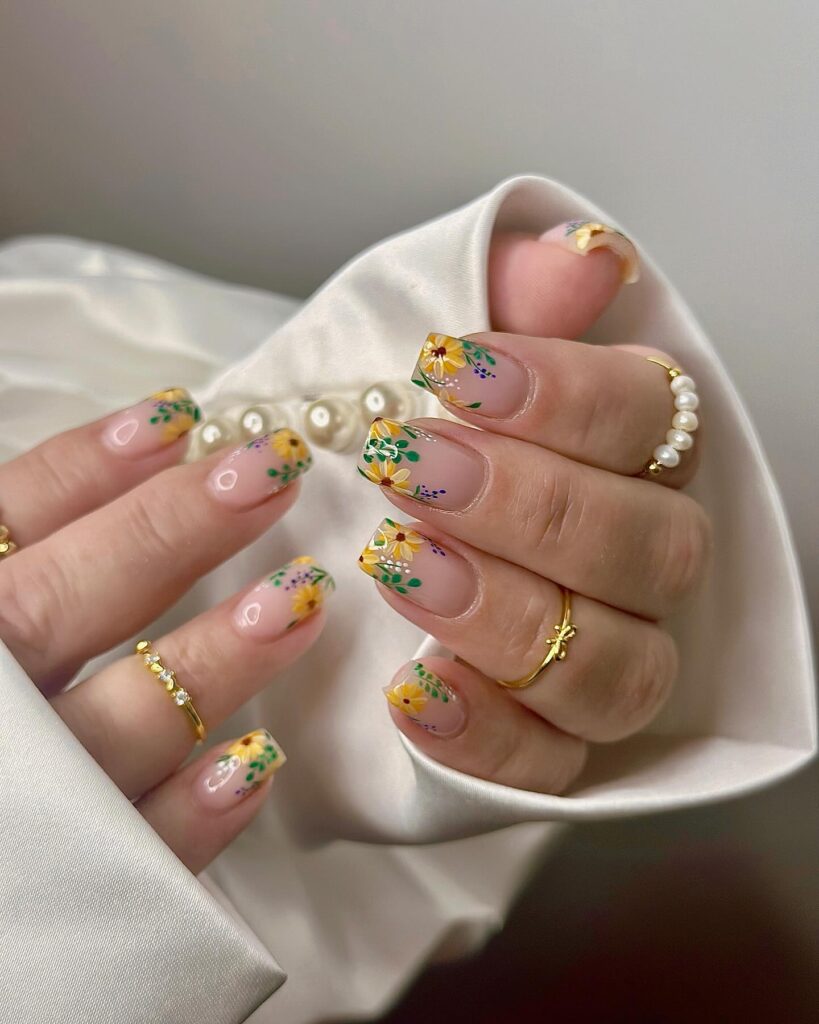 Garden Party French nails