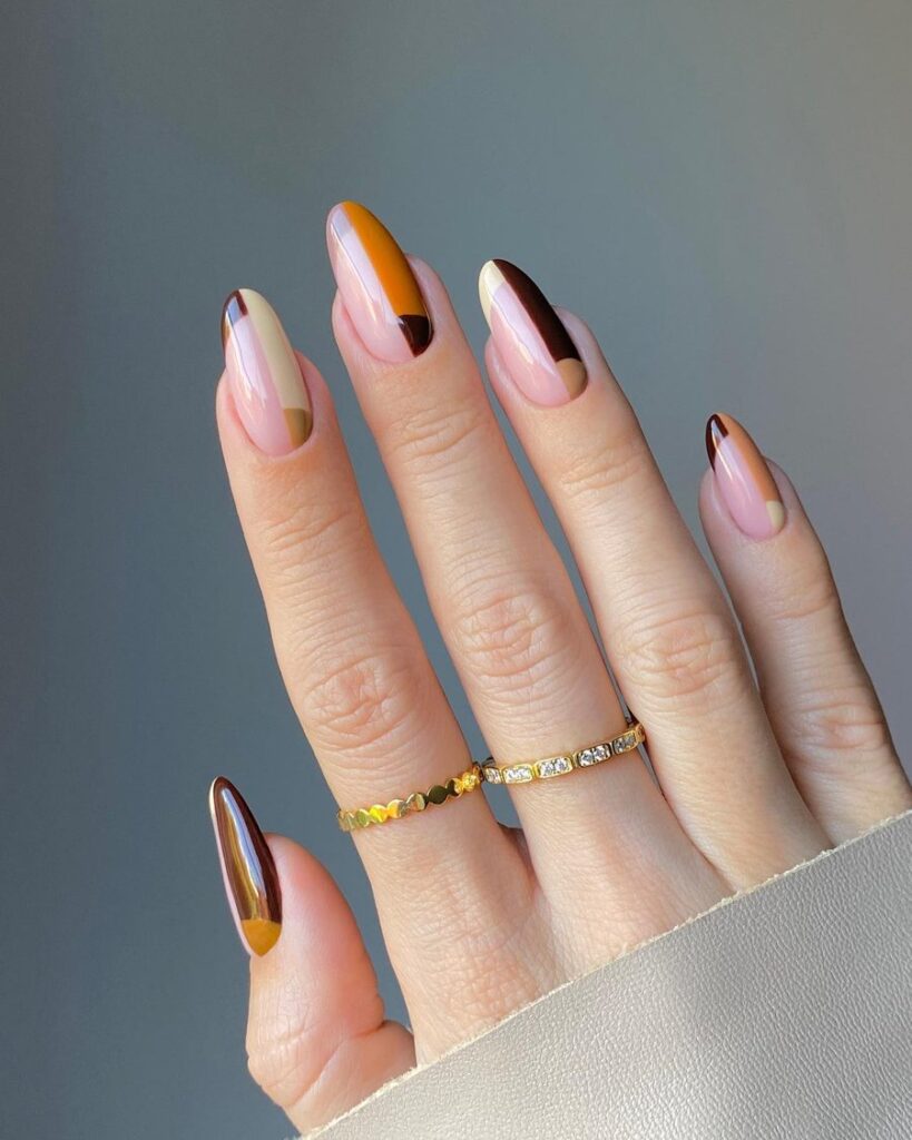 Tortoiseshell Half Tips nails