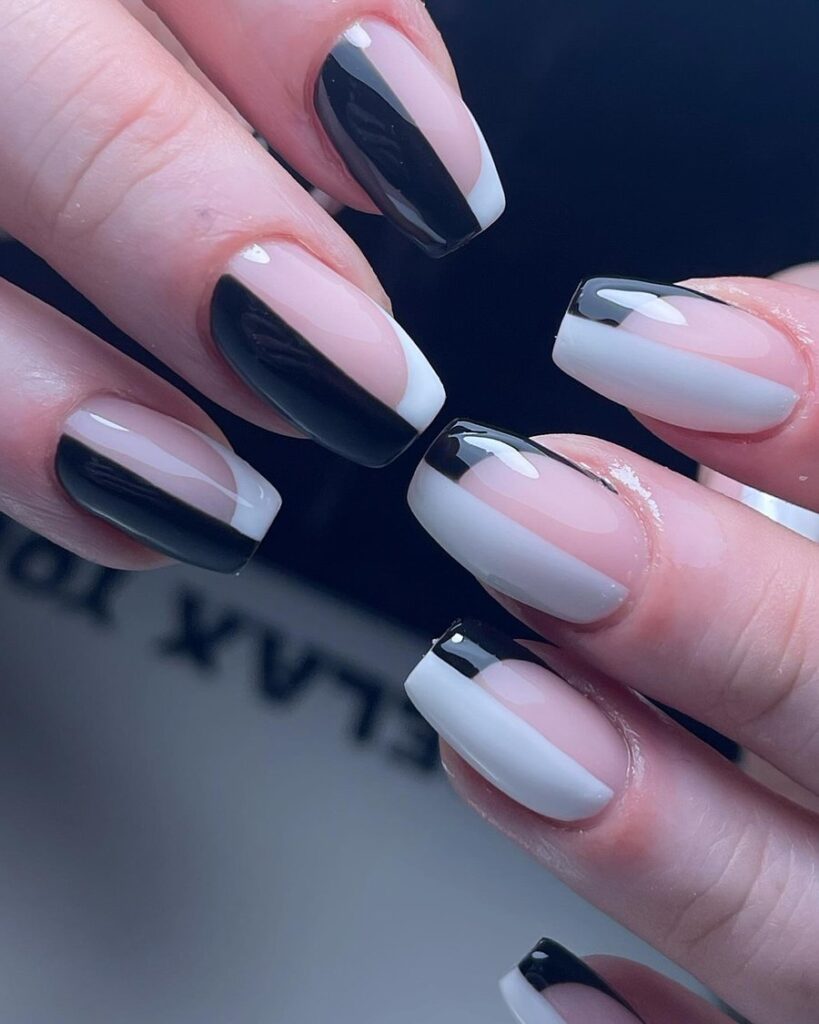 Ink Black Halves nails