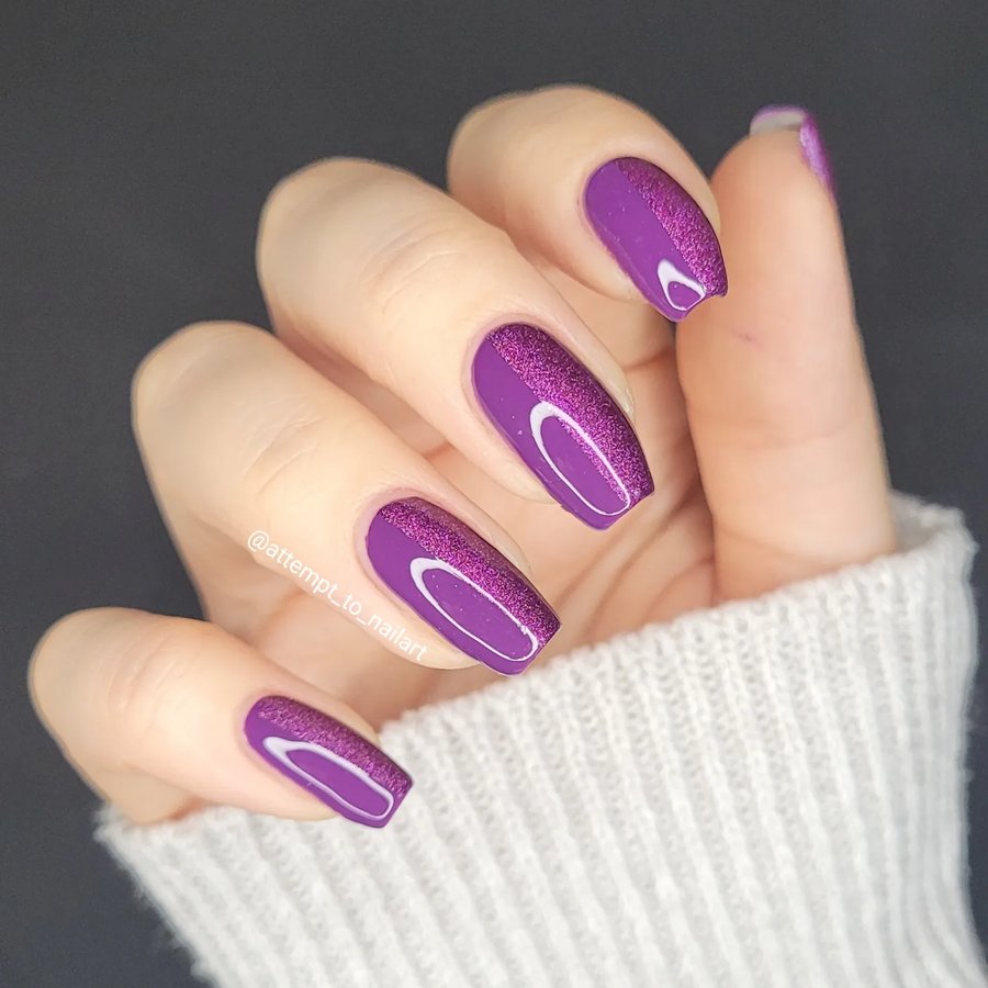 Violet French Half nails