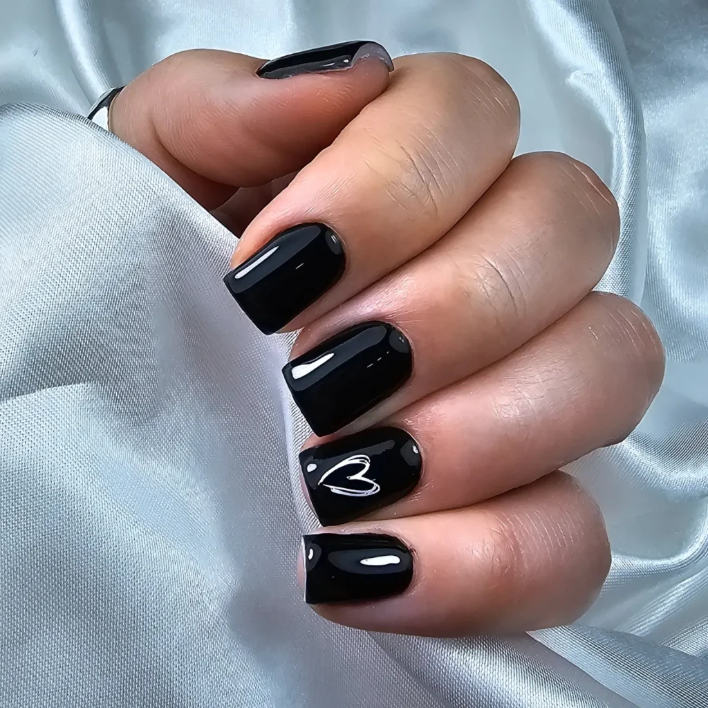 Black Heart Gloss nails