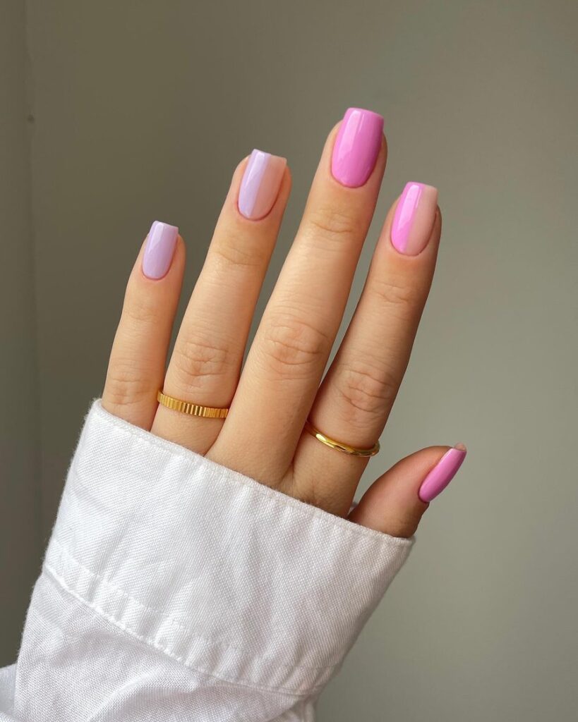 Pastel Half French nails