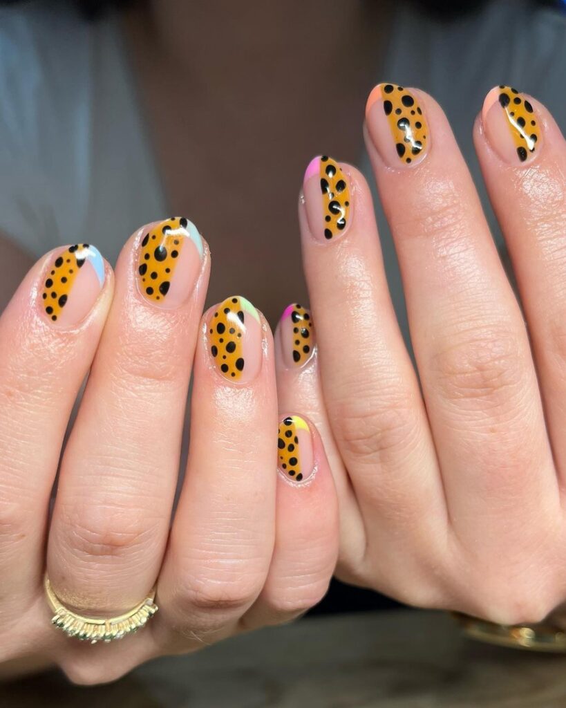 Leopard Half Tips nails