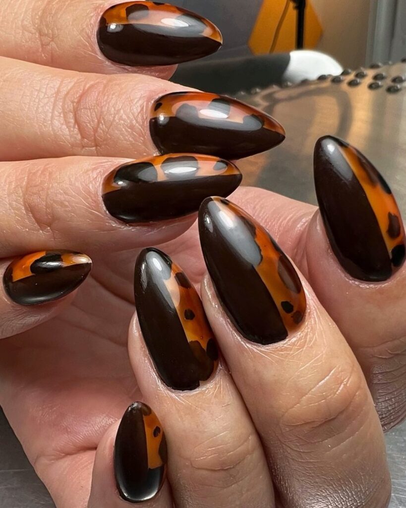 Tortoise Gloss Almonds nails