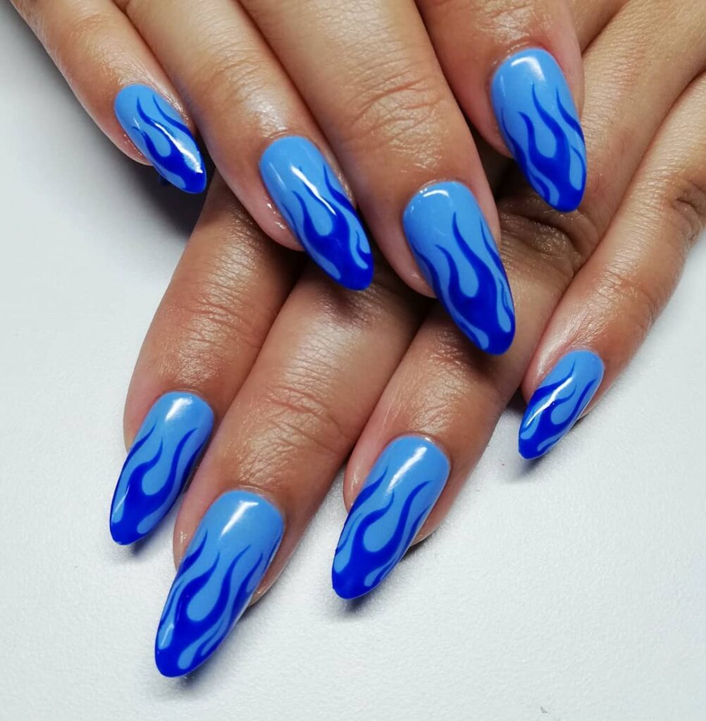 Electric Blue Tonal nails