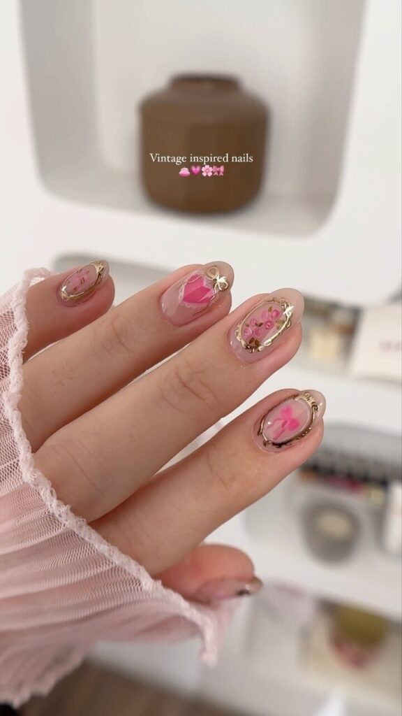 Gilded Cameo Pink nails