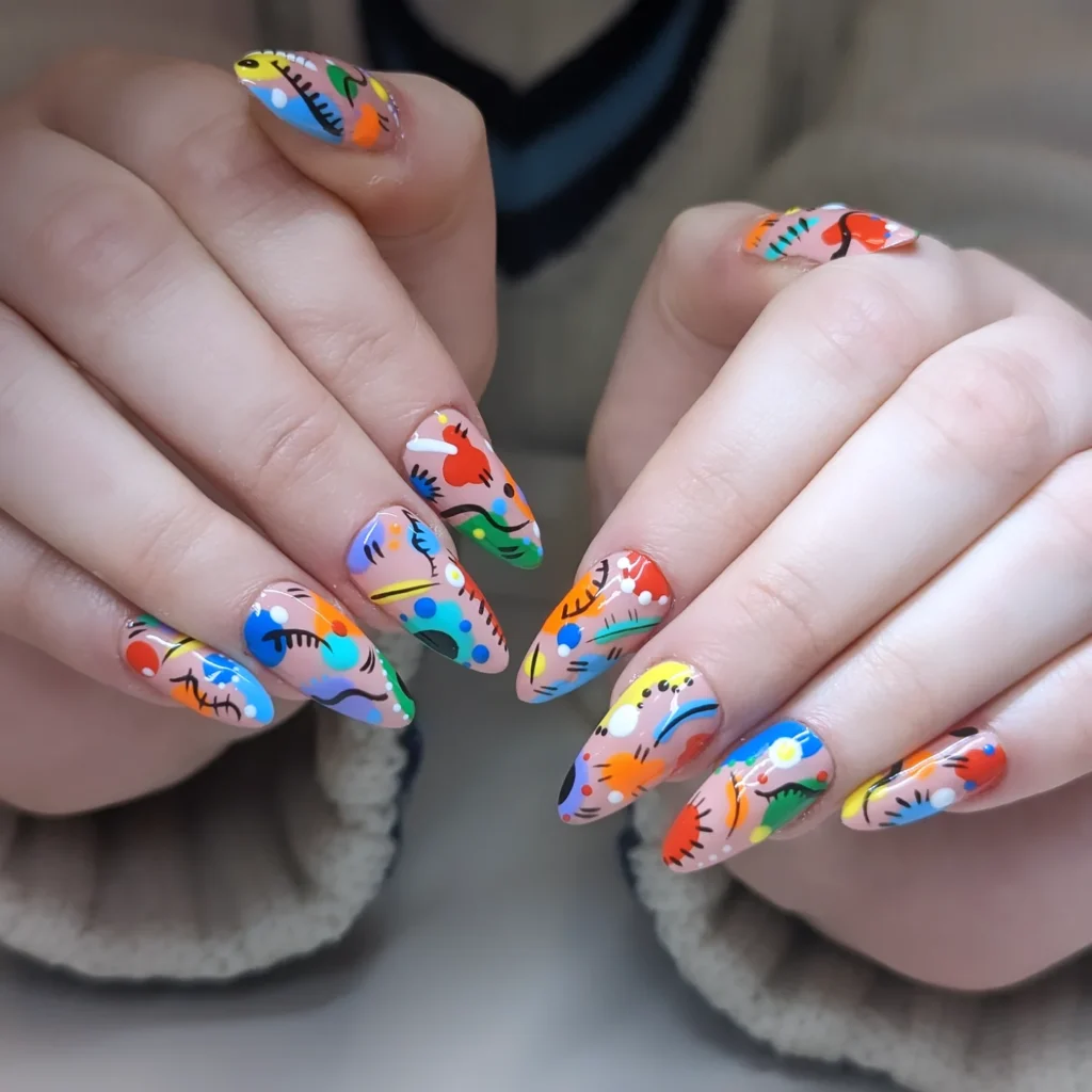 Aura Chevron Melt nails