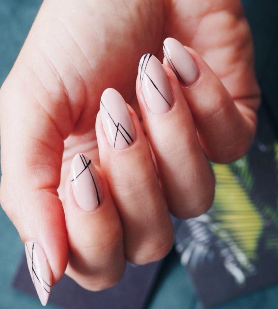 Crossed Line Minimalism nails