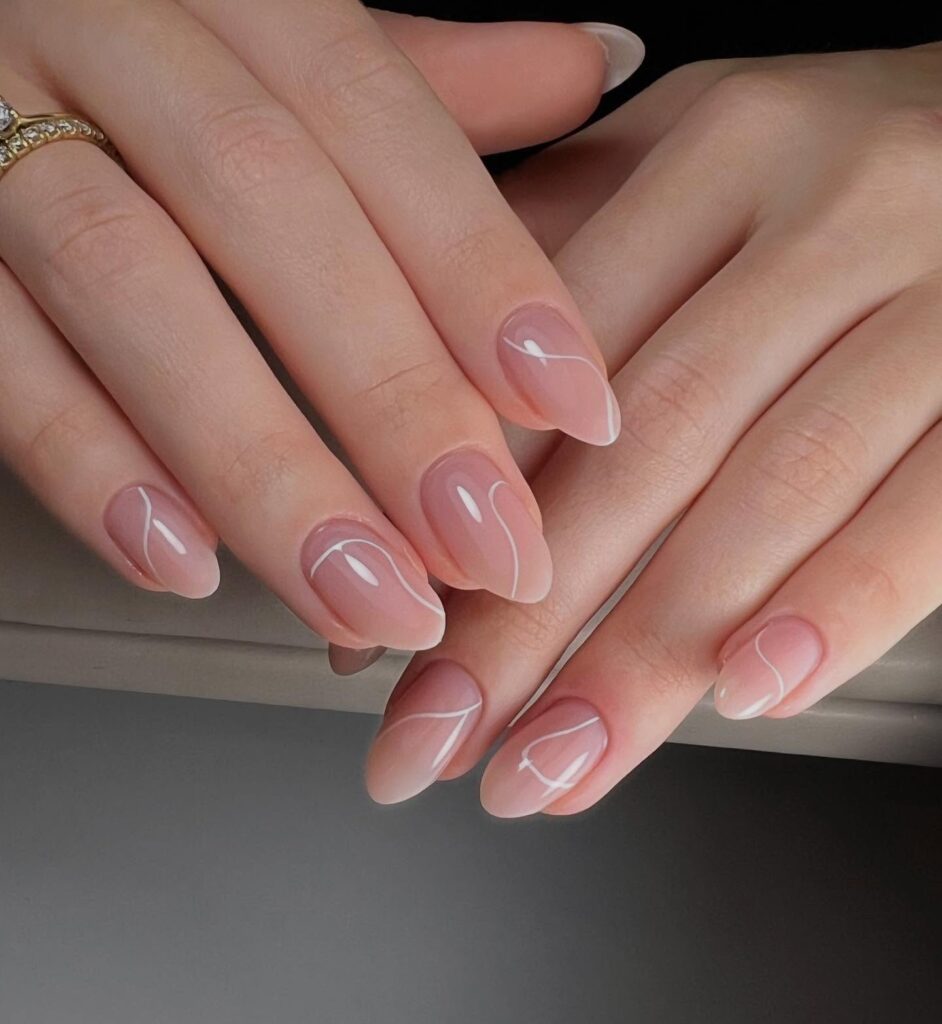 Sheer Petal Lines nails