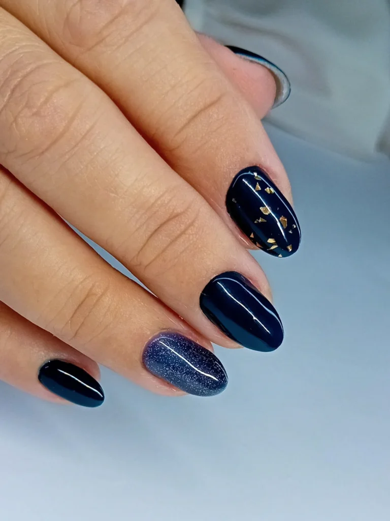 Sky to Navy Fade nails