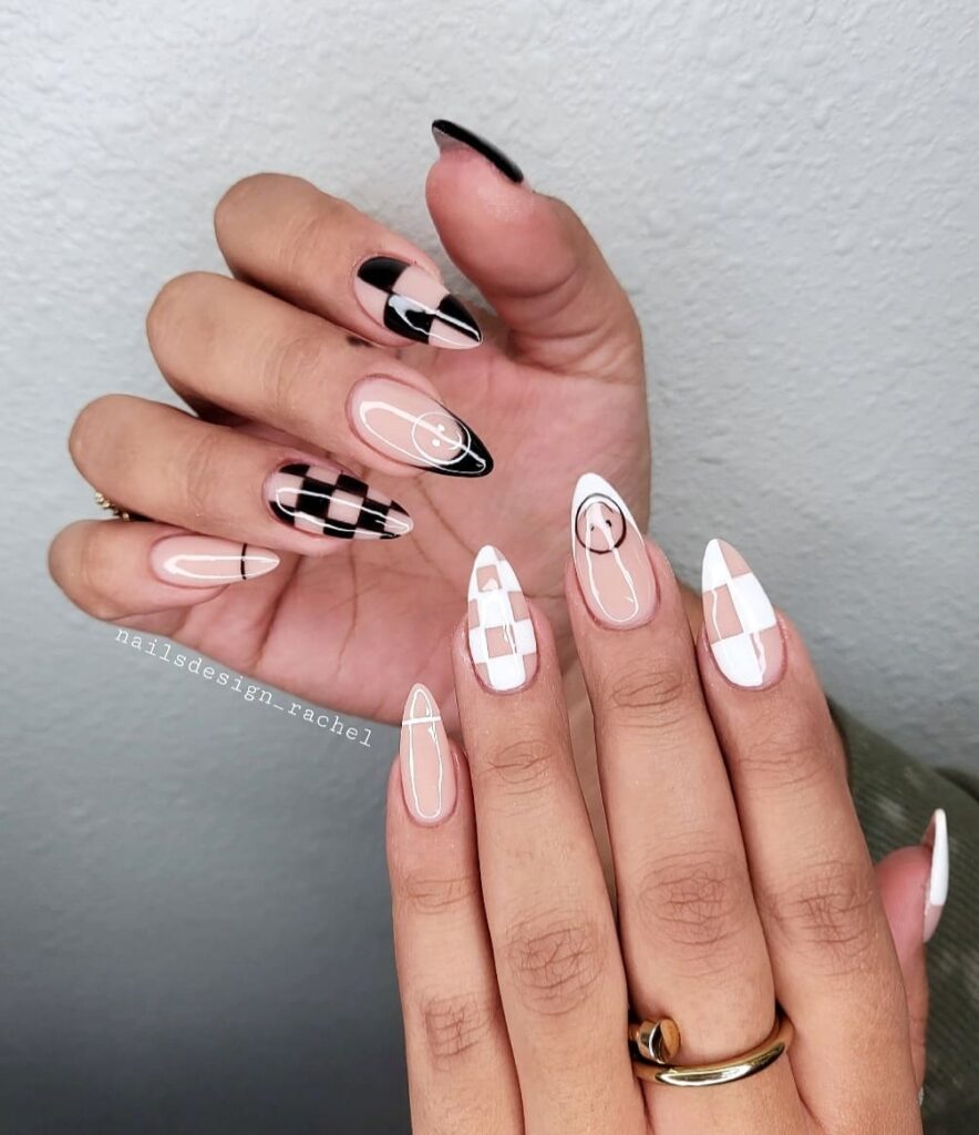 Abstract Mono Checker nails